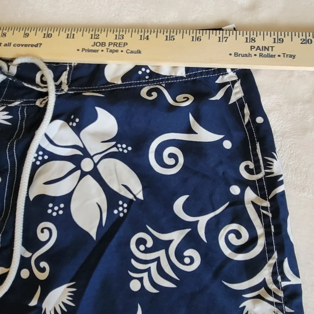Y2K Sideout Board Shorts Mens 36 Navy‎ Blue Floral Hibiscus Print Swim Trunks